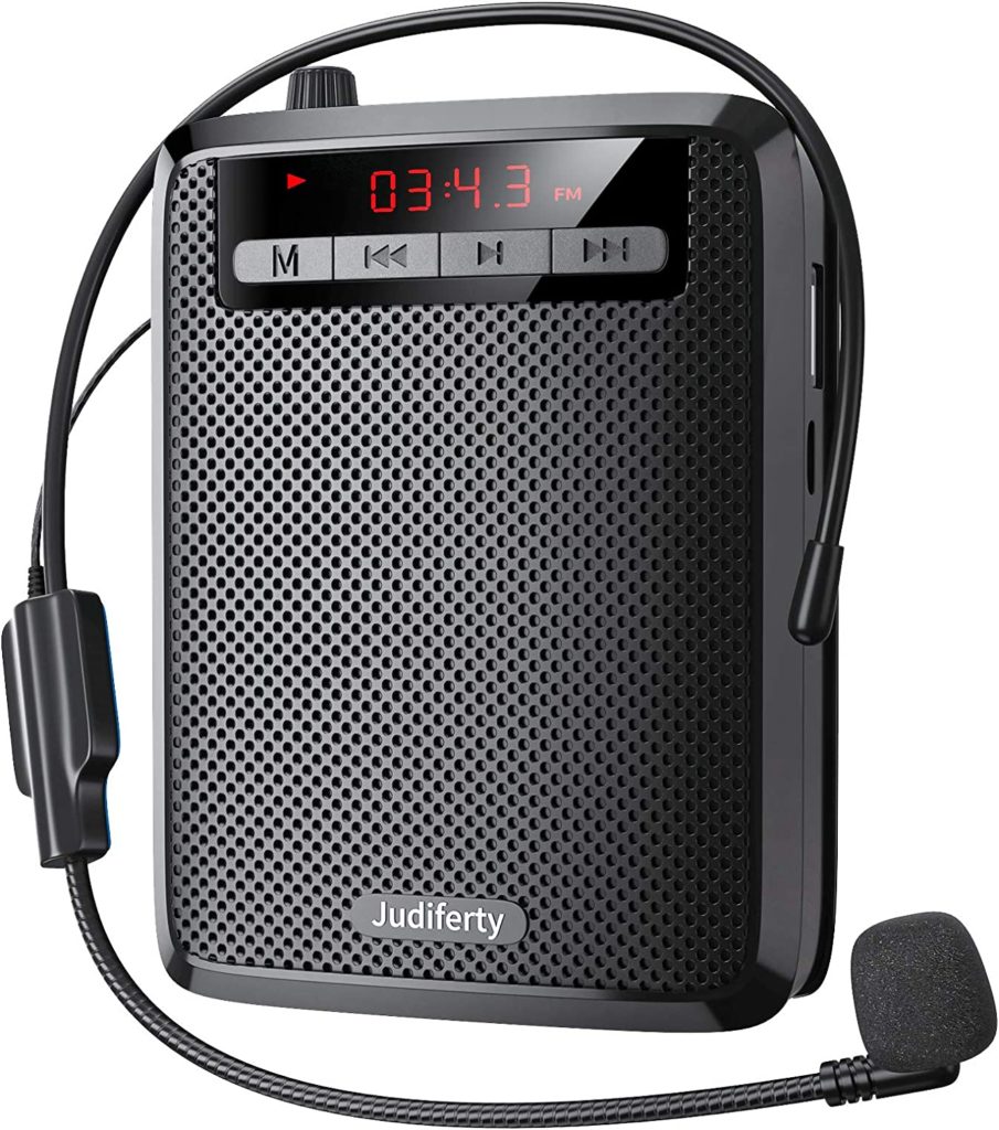 9. Judiferty Voice Amplifier - Portable Audio System with Wired Microphone and Waistband for Tour Guides, Presentations
