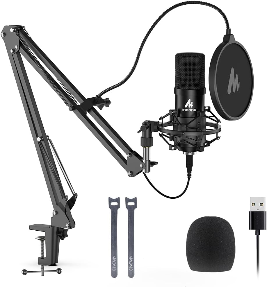 USB Microphone, MAONO 192KHZ/24Bit Plug & Play PC Computer Podcast Condenser1